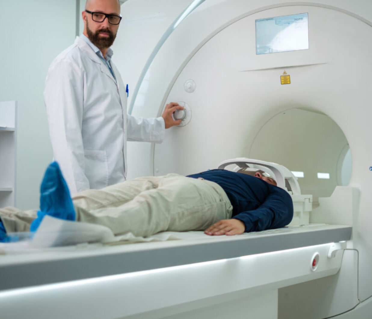 Patient visiting MRI procedure in a hospital